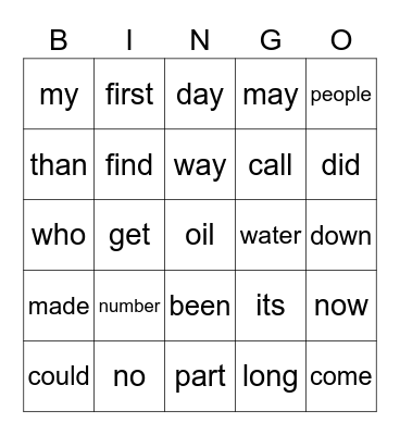 Bingo Card