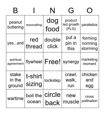 Buzzword Bingo Card