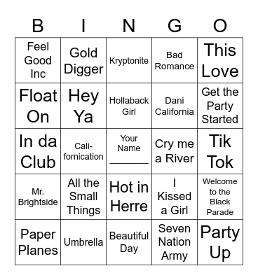 Top DJ Request Vol 3 Bingo Card
