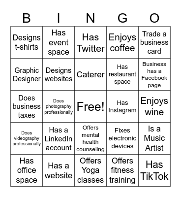 MORTAR Alumni Networking Bingo Card