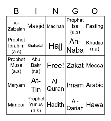 Westall Fun Activities Bingo Card