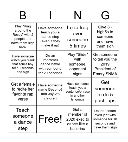 "Confusion" Bingo Card