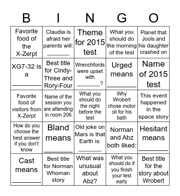 Rock that Test 2015-2016 Bingo Card