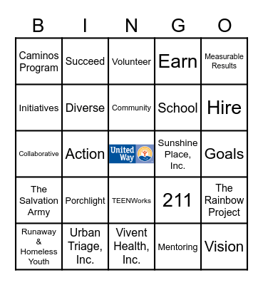 United Way Bingo Card