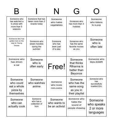 LTA Get To Know Each Other Bingo Card