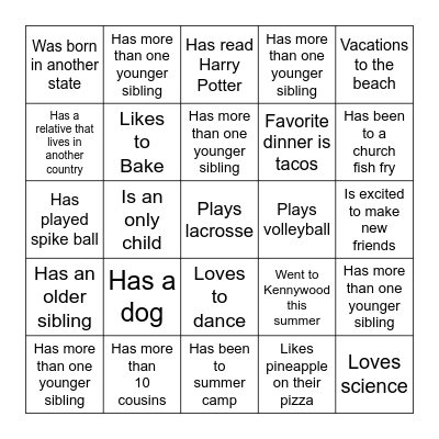 Find Someone Who… Bingo Card