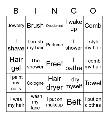 Daily Routine Bingo Card