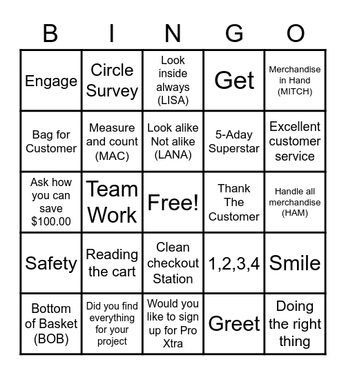 CAM Get Involved Bingo Card