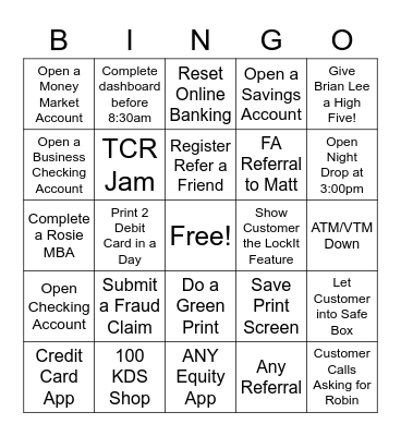 EVERGREEN BINGO! Bingo Card