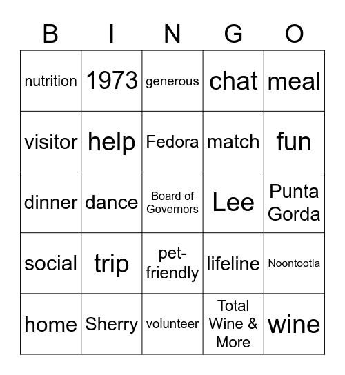 Hats Off to You! Bingo Card