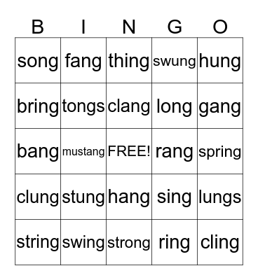 Words we've learned  Bingo Card