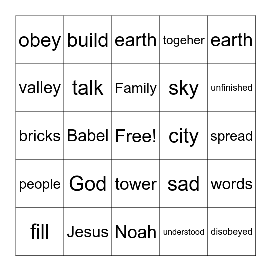 People Rebel Against God Bingo Card