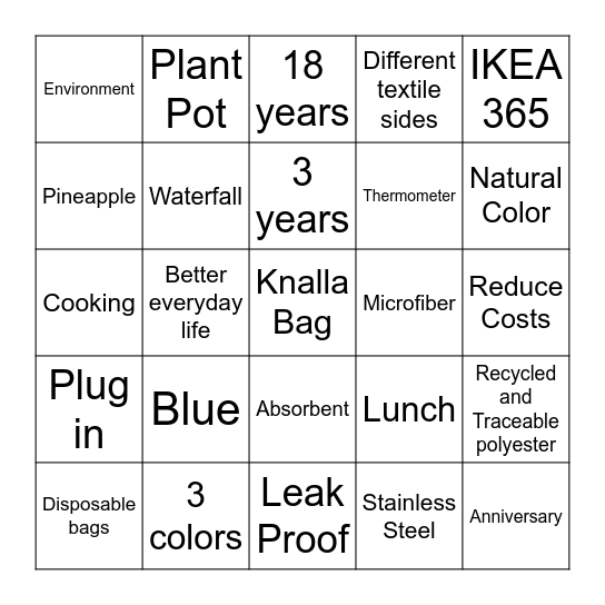 Coworker Party Bingo Card