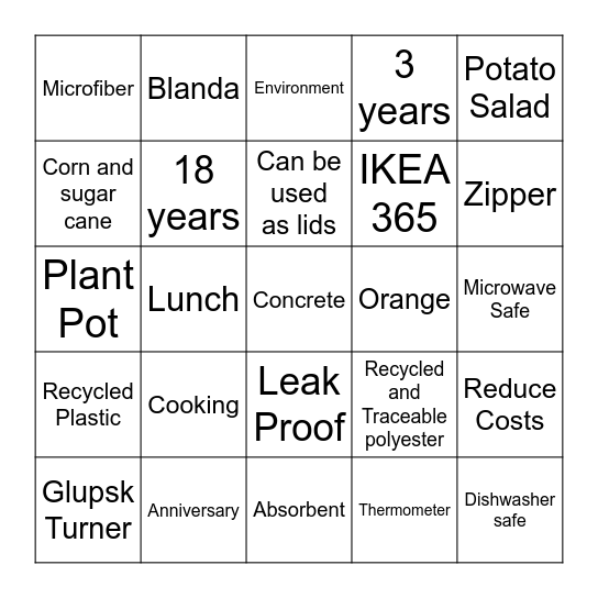 Coworker Party! Bingo Card