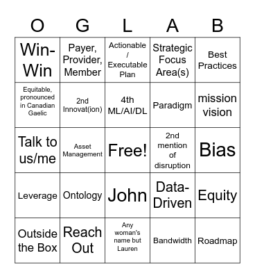 Town Hall Bingo Card