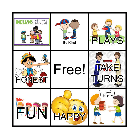 Friendship Bingo Card