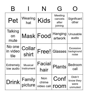 Meeting Bingo Card