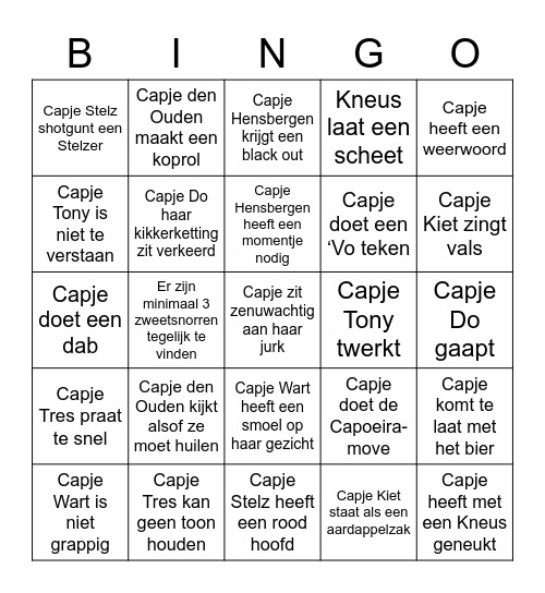 Capoeira BINGO Card