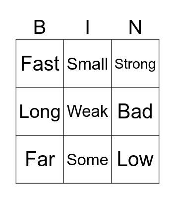 BINGO Card