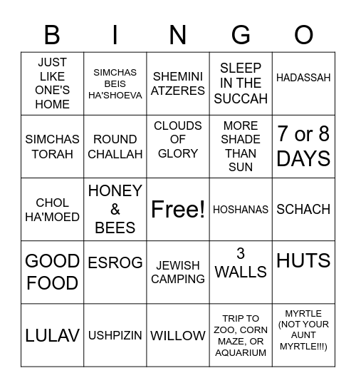PROJECT 613 SUCCOS BINGO Card