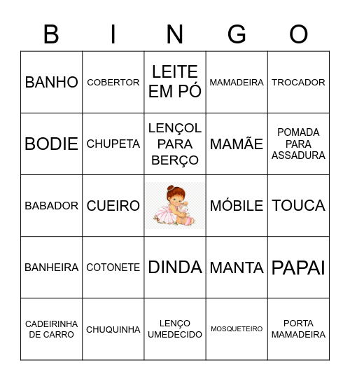 Chá de Bebê da Manuella Bingo Card