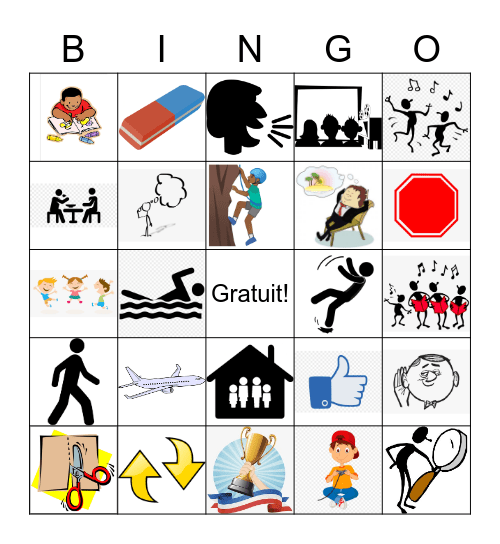 Les verbes -ER Bingo Card