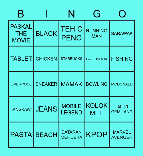 MERDEKA DAY Bingo Card