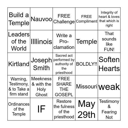 Bingo Card
