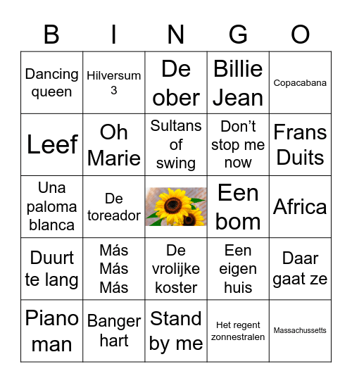 Van Gog Muziekbingo 2021 Bingo Card