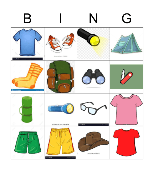 Camp gear Bingo Card