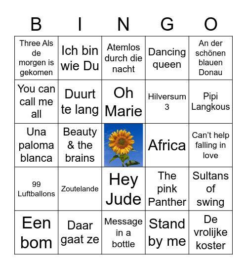 Van Gog Muziekbingo 2021 Bingo Card