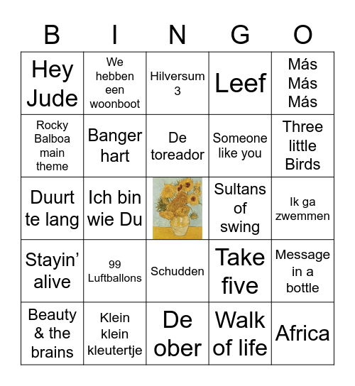 Van Gog Muziekbingo 2021 Bingo Card