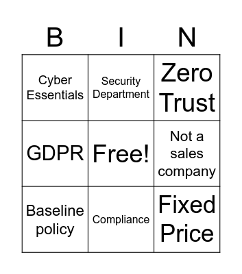 Ian's bingo Card