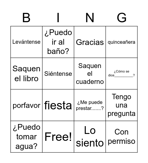Muro de palabras 1 Bingo Card