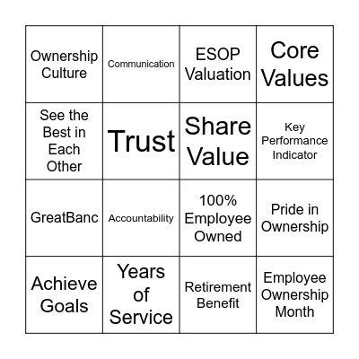 ESOP Bingo Card