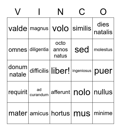 Brando Brown: Capitula Primum et Secundum Bingo Card
