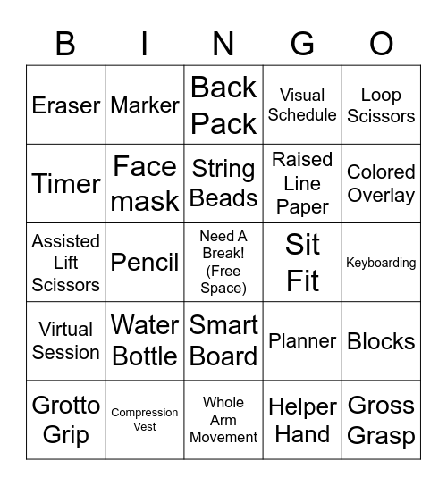 OT Bingo Card