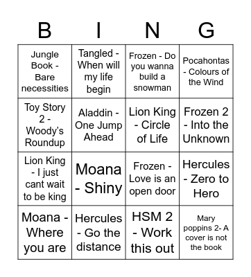 Disney Bingo! Bingo Card