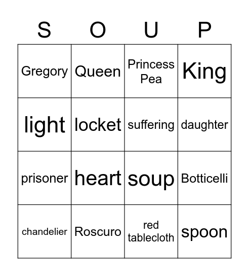 TOD Book 2 Bingo Card