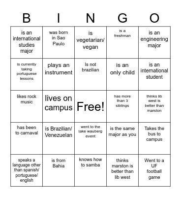 Find someone who... Bingo Card