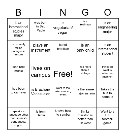 Find someone who... Bingo Card