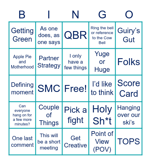 Weekly Call Bingo Card