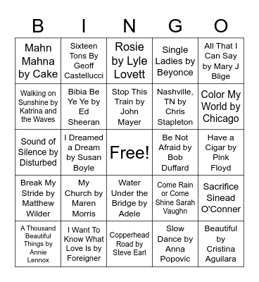 September Bingo Card