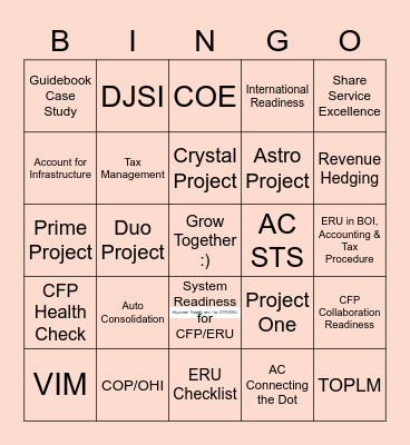 Financial Instruments : Presentation Bingo Card