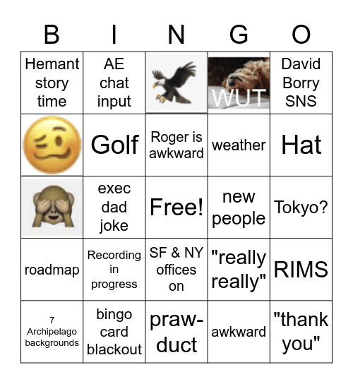 Weekly Team Meeting v2.0 Bingo Card