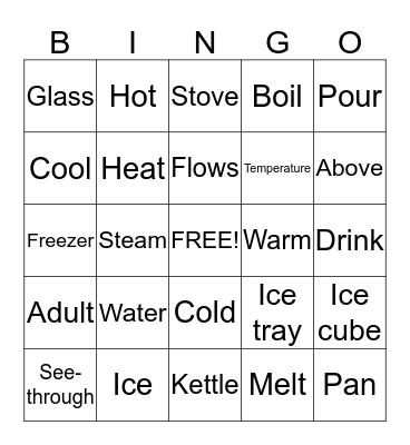 Water  Bingo Card