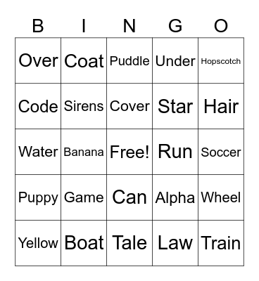 Pay Attention! Bingo Card