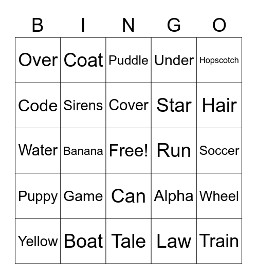 Pay Attention! Bingo Card