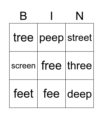 ee Bingo Card