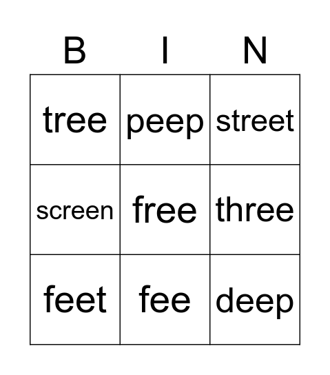 ee Bingo Card